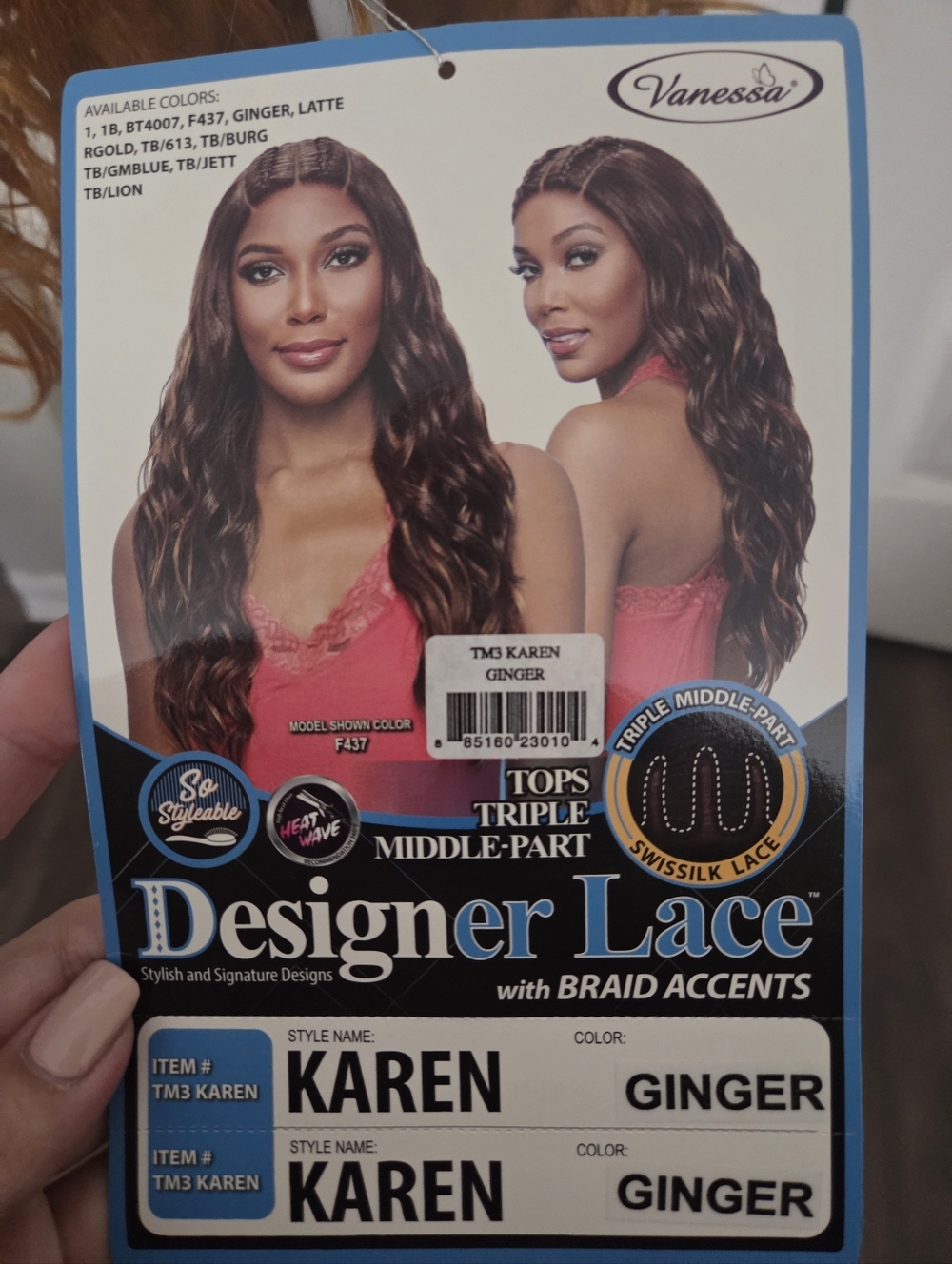 Vanessa Designer Lace Front Wig TM3 KAREN in GINGER COLO4